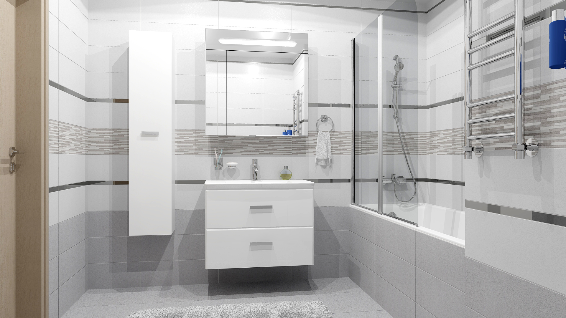 Декор (17-10-06-489) Laparet Vega серый рельеф 20x60 матовый