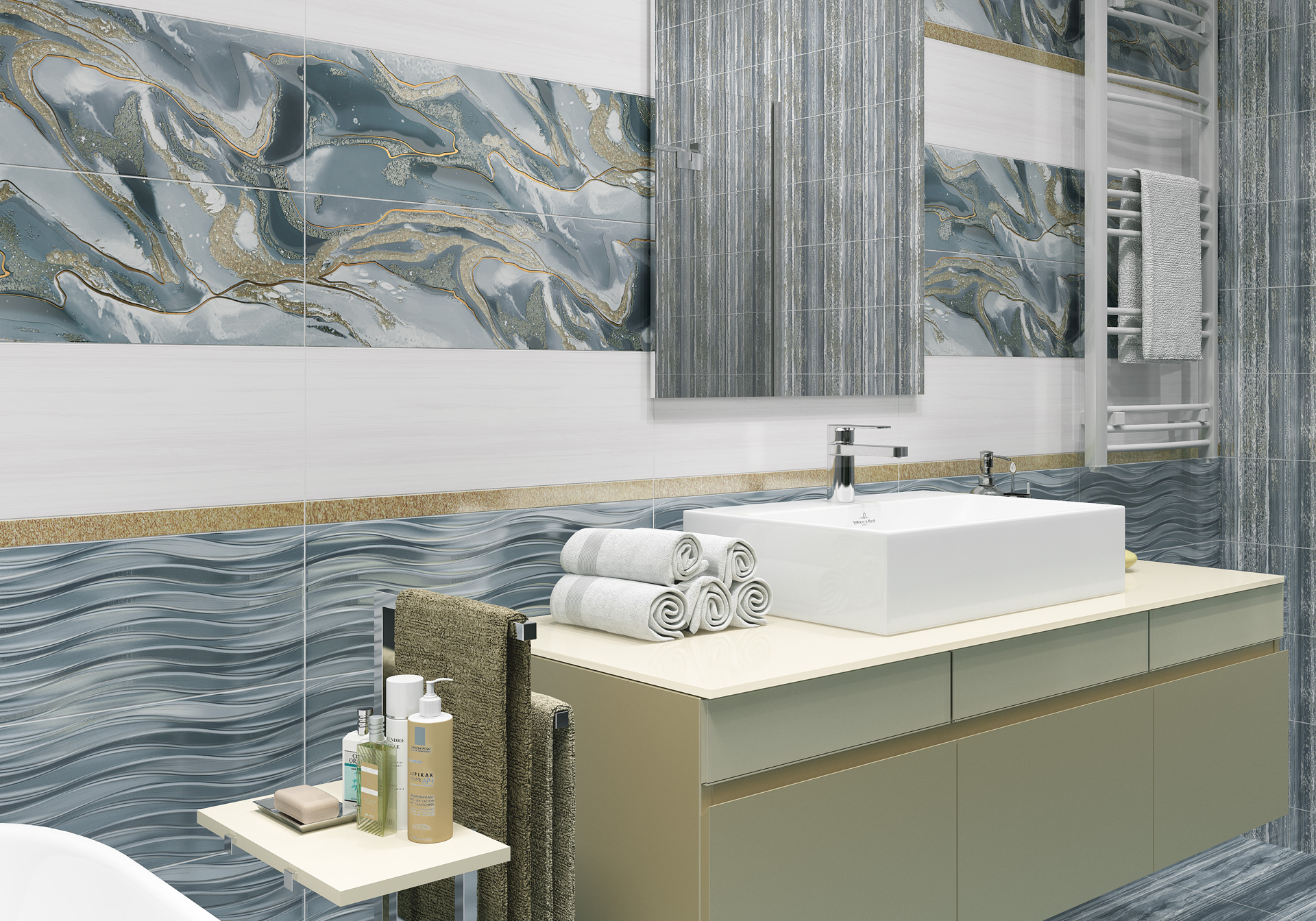 Керамическая плитка Alma Ceramica Тори TWA11TOR606 синий 20x60