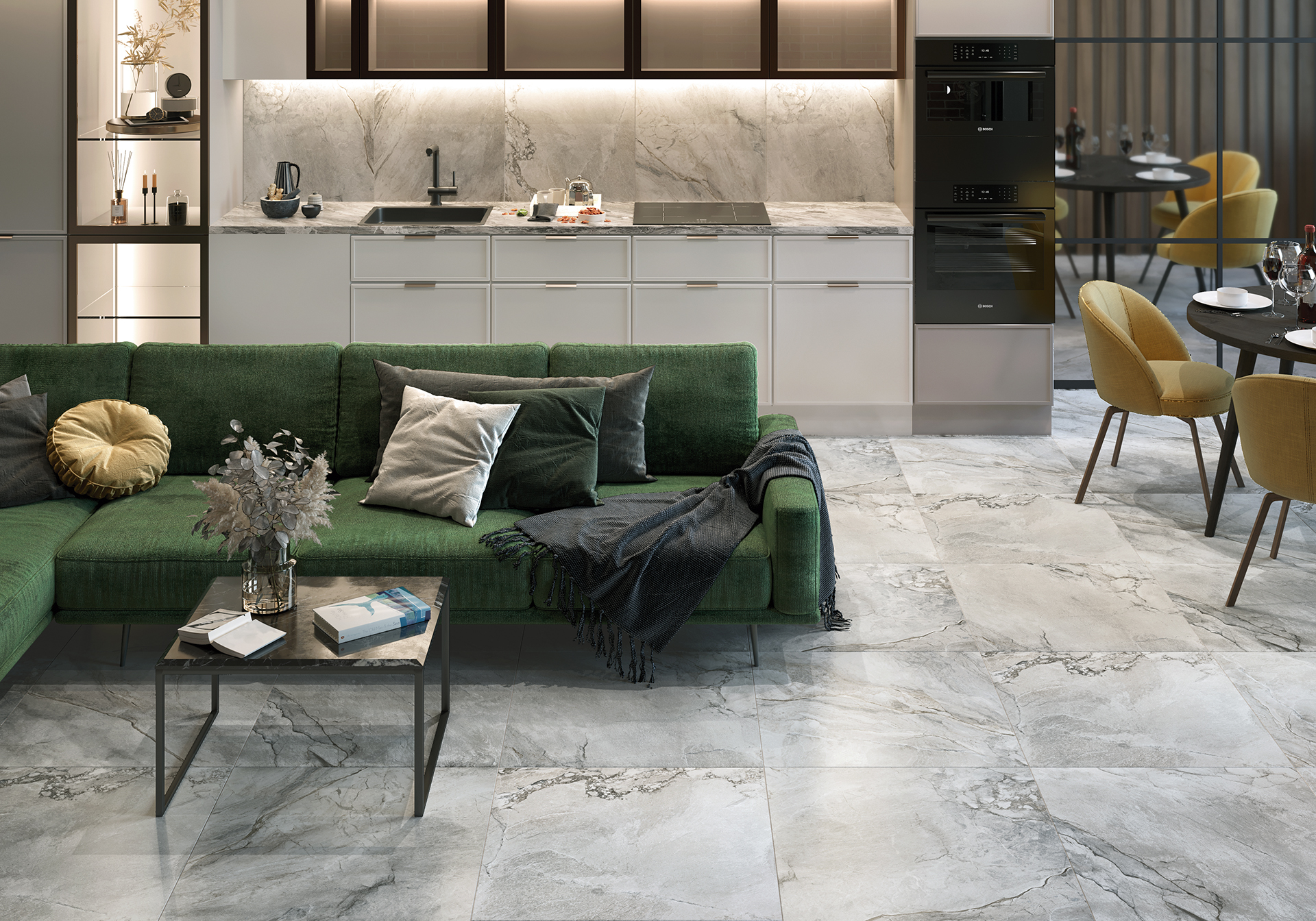 Керамогранит Alma Ceramica Вулкано GFA114VLC70L серый 57x114