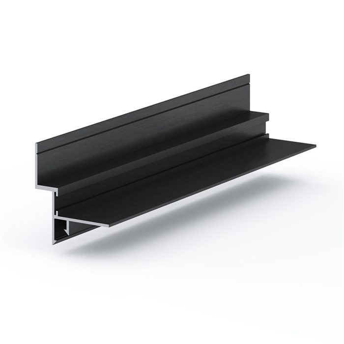 Теневой профиль потолочный GIPS REGULAR черный МУАР RAL9005 43x38x3000мм, отступ 10мм