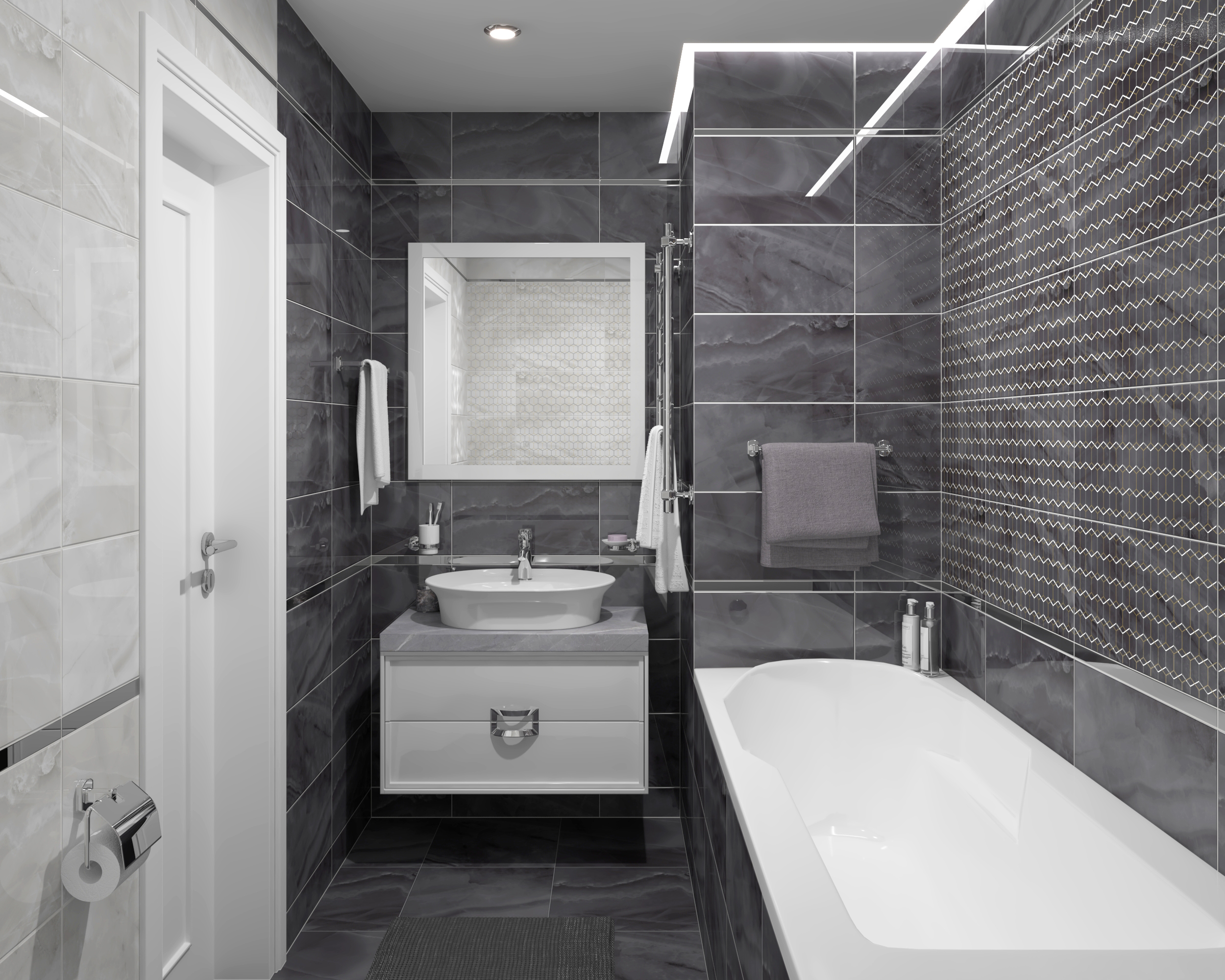 Мозаика (MM34040) Laparet Prime мозаичный серый микс 25x25 глянцевый