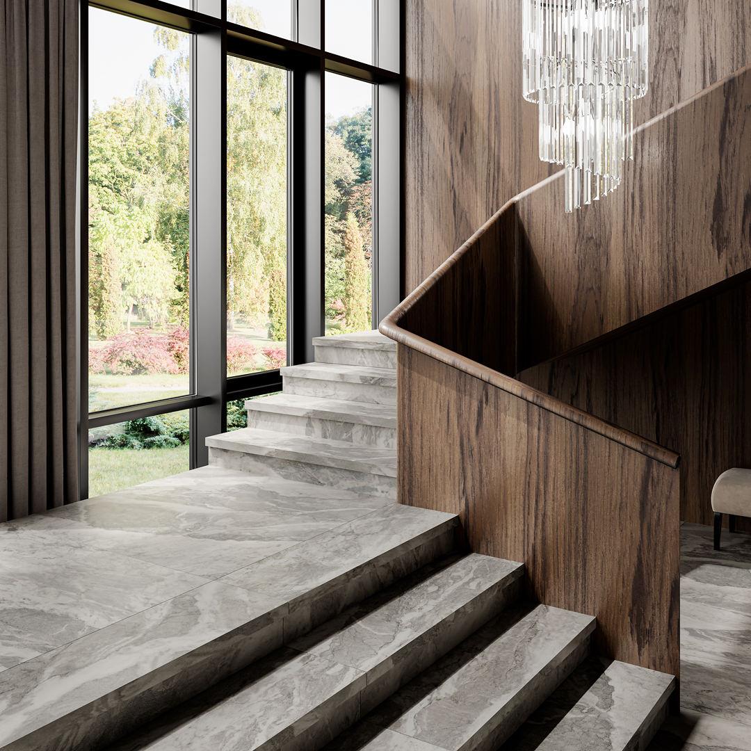 Ступень клееная DL503120R\GCF Альбино серый обрезной 33x119.5