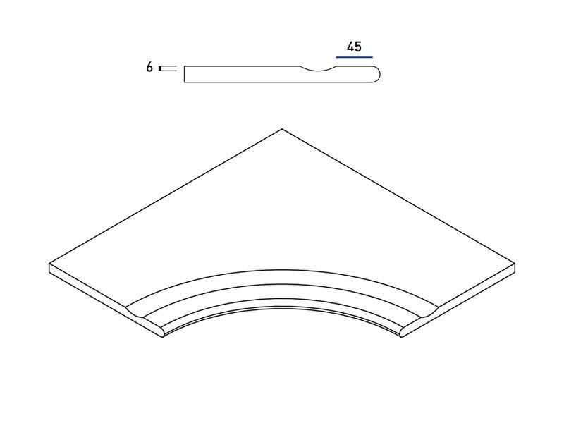 Бортик с выемкой закругленный Italon District X2 Sand 60x60