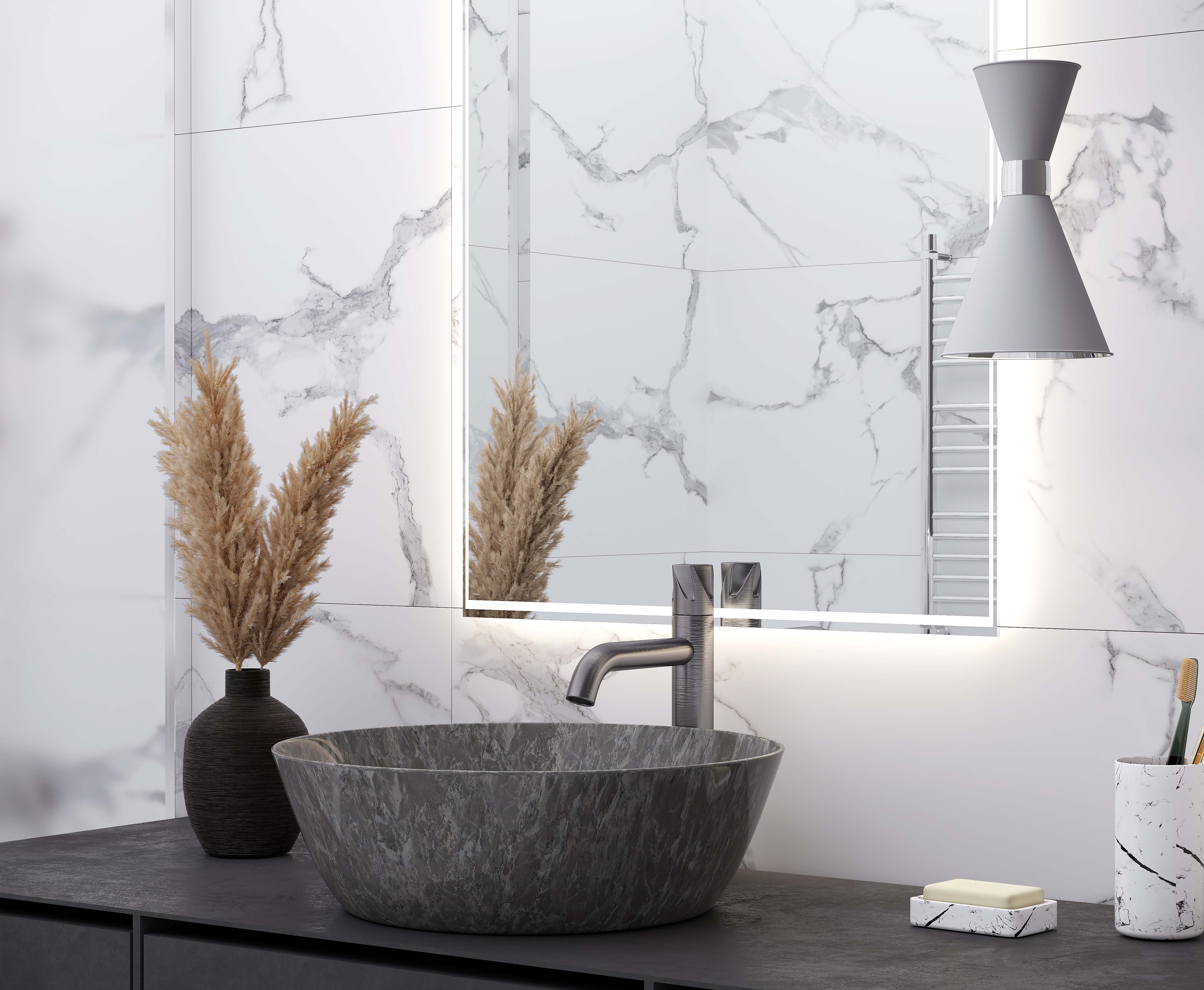 Керамогранит Laparet Statuario Crown белый 60x60 сатинированный