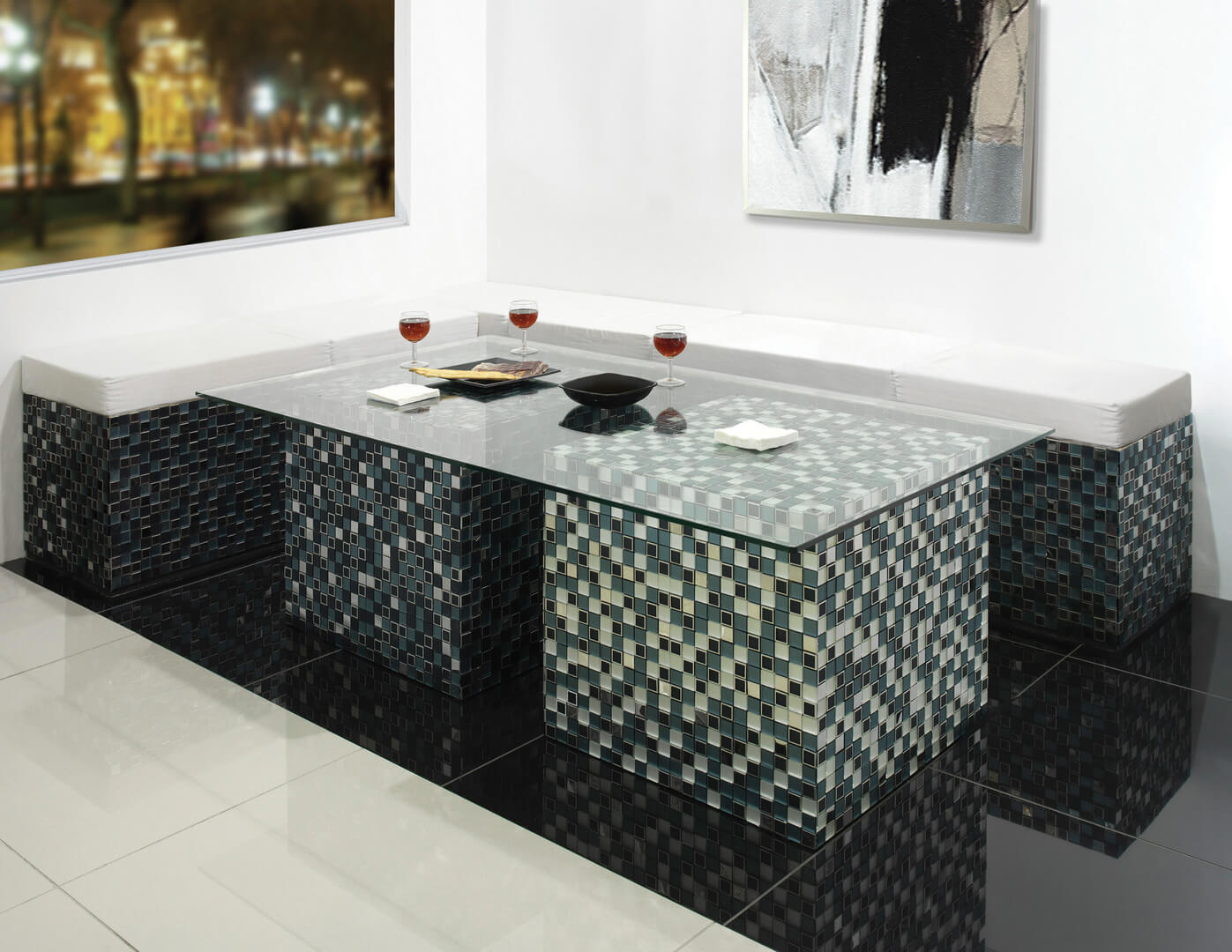 Мозаика NSmosaic S-852 стекло камень бежевый 29.8x29.8