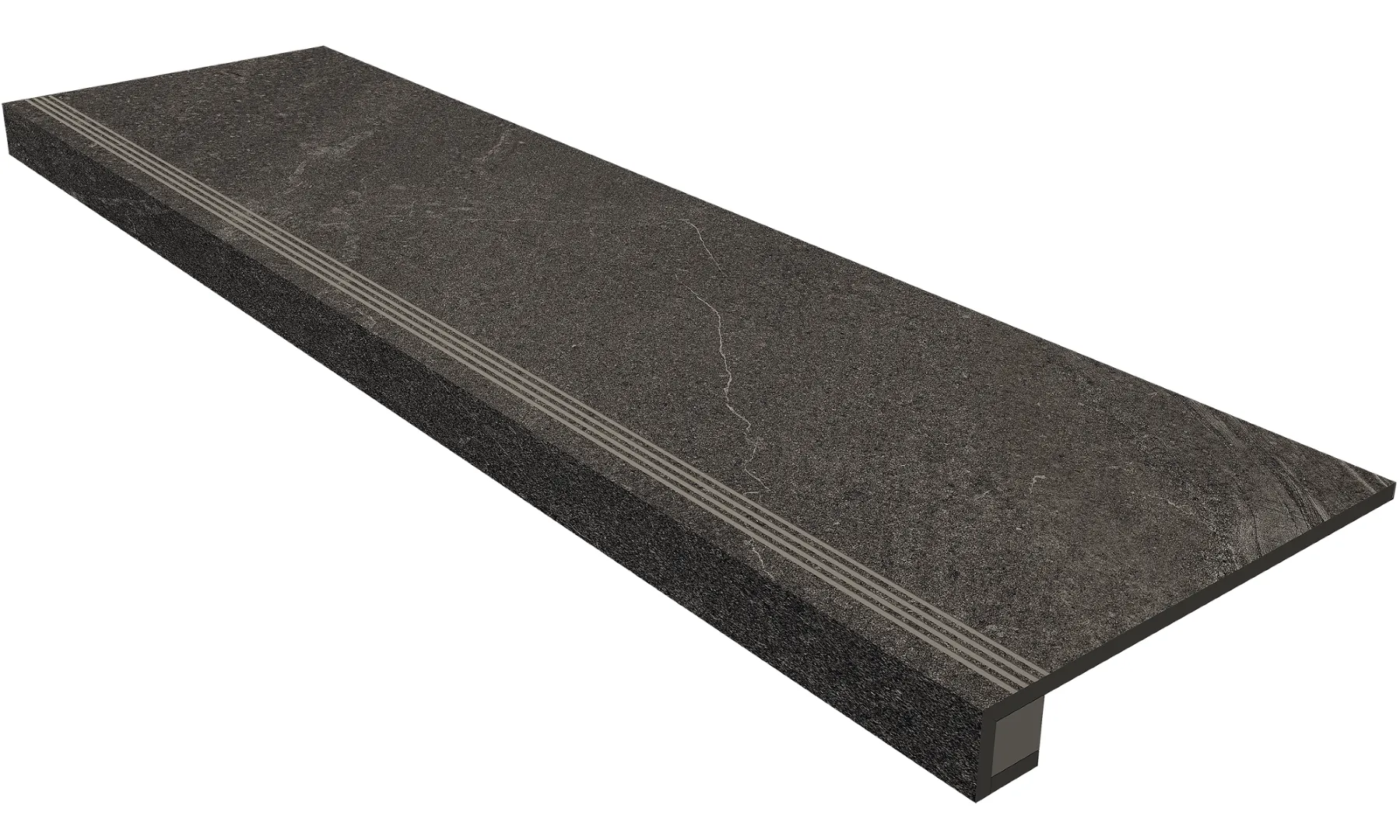 Комплект Estima GB03 Gabbro Anthracite (Ступень 33x120 непол. прямоугол. бортик с насечками + Подступенок 14,5x120)
