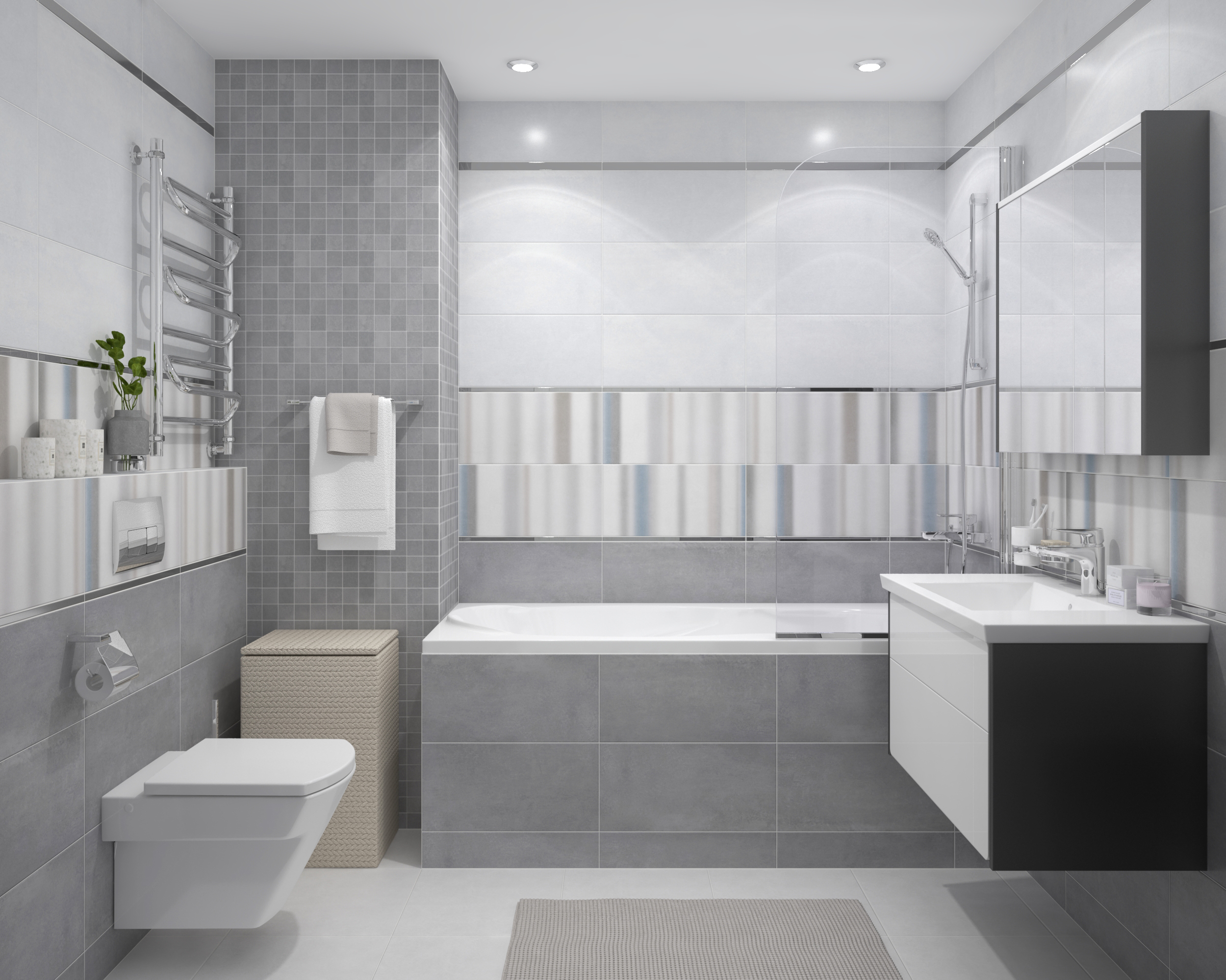 Мозаика (MM34042) Laparet Depo мозаичный серый 25x25 матовый