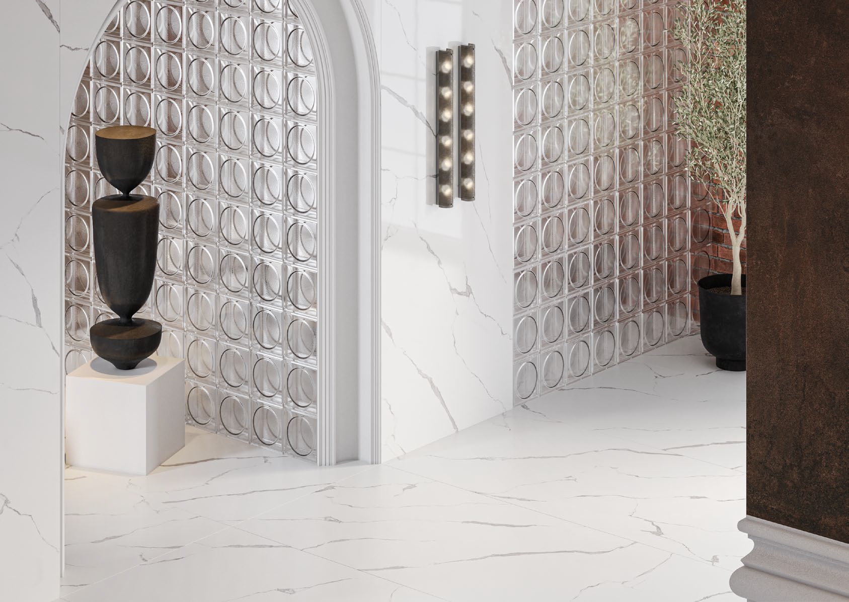 Керамогранит Kerama Marazzi SL1232G0031R Статуарио белый обрезной 119.5x320