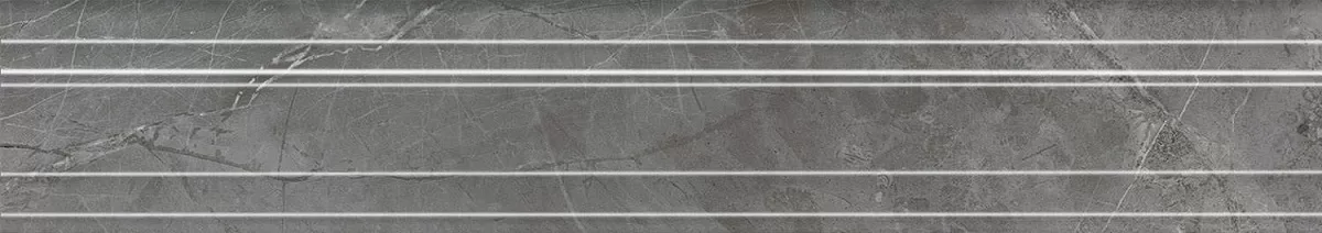Бордюр Керама Марацци Venezia Риальто серый тёмный глянцевый обрезной 40х7,3
