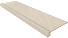 Комплект Estima GB01 Gabbro White (Ступень 33x120 непол. прямоугол. бортик с насечками + Подступенок 14,5x120)