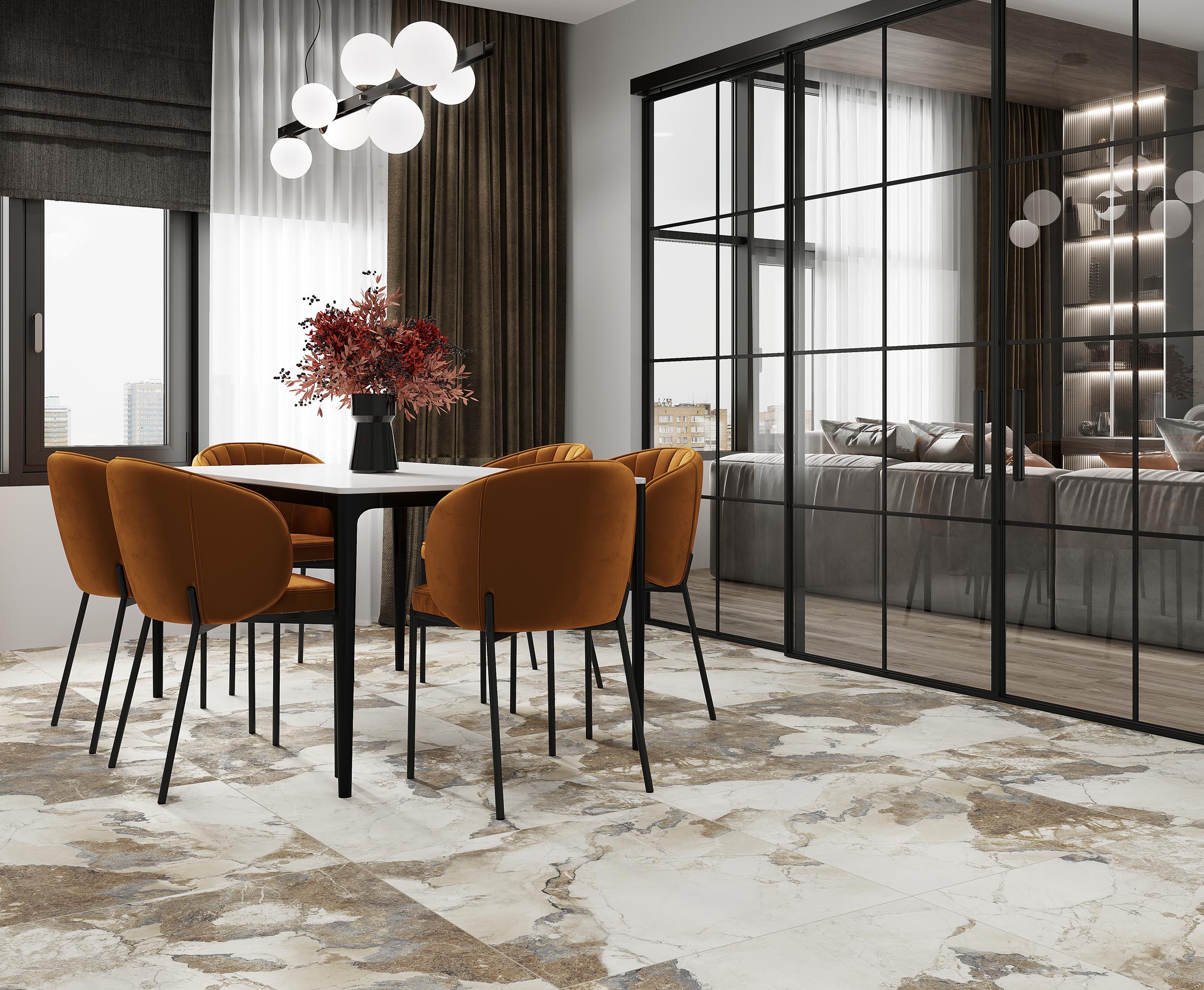 Керамогранит Laparet Persian Brown коричневый 60x60 полированный