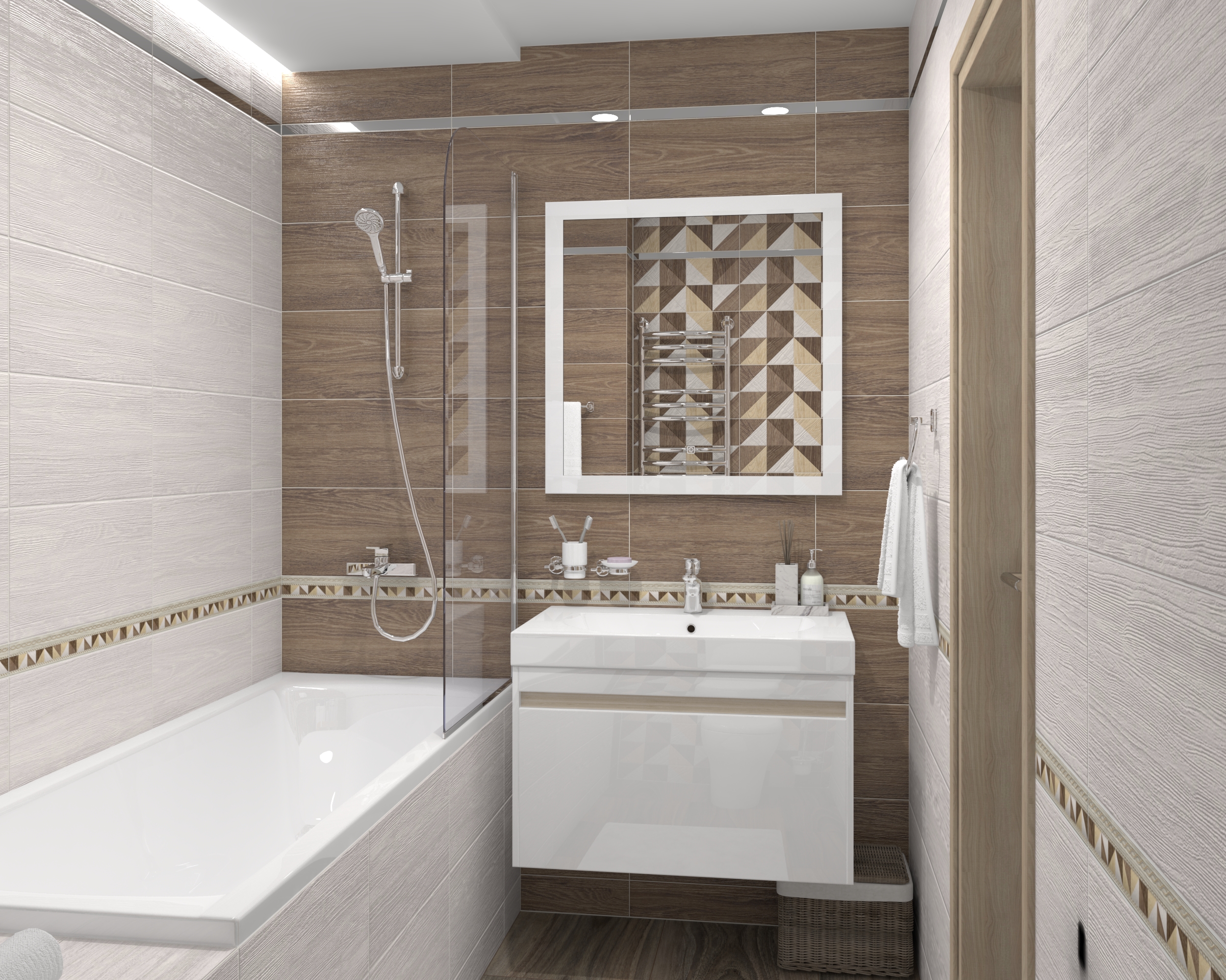 Декор (34008) Laparet Village голубой микс 25x50 матовый