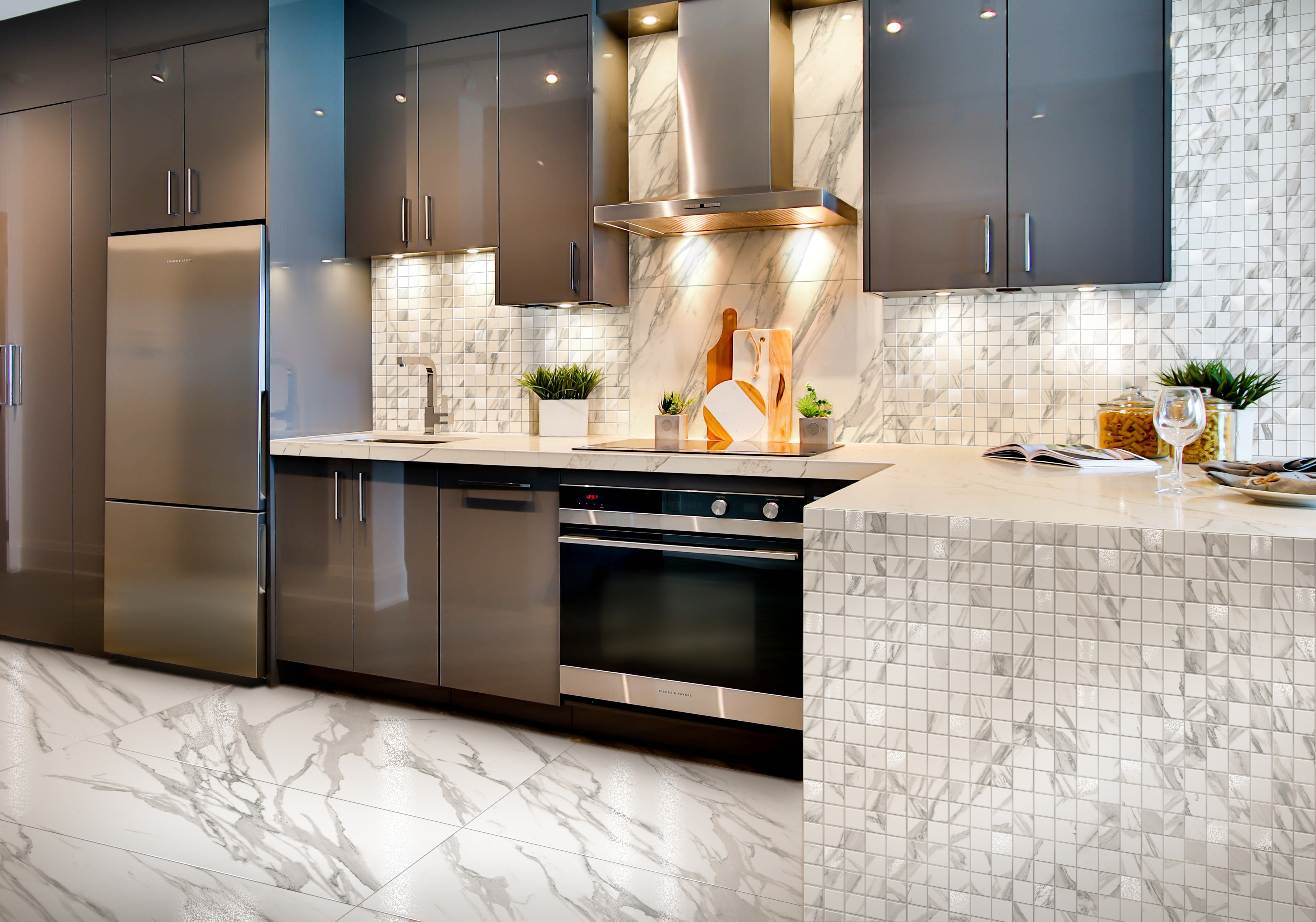 Керамогранит Азарио Calacatta Gold 60x120 Carving H18004002G белый