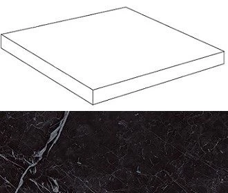 Ступень угловая правая Marvel Nero Marquina Scalino Ang. Dx ATEI 33x33