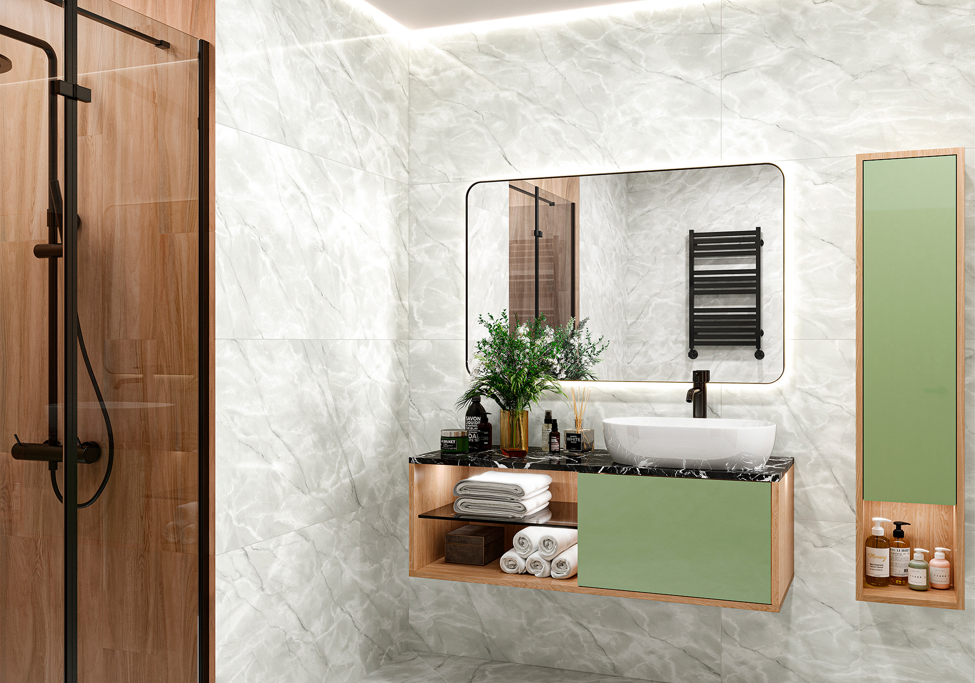 Декор Alma Ceramica Ларедо DWU93LRD17R белый 30x90