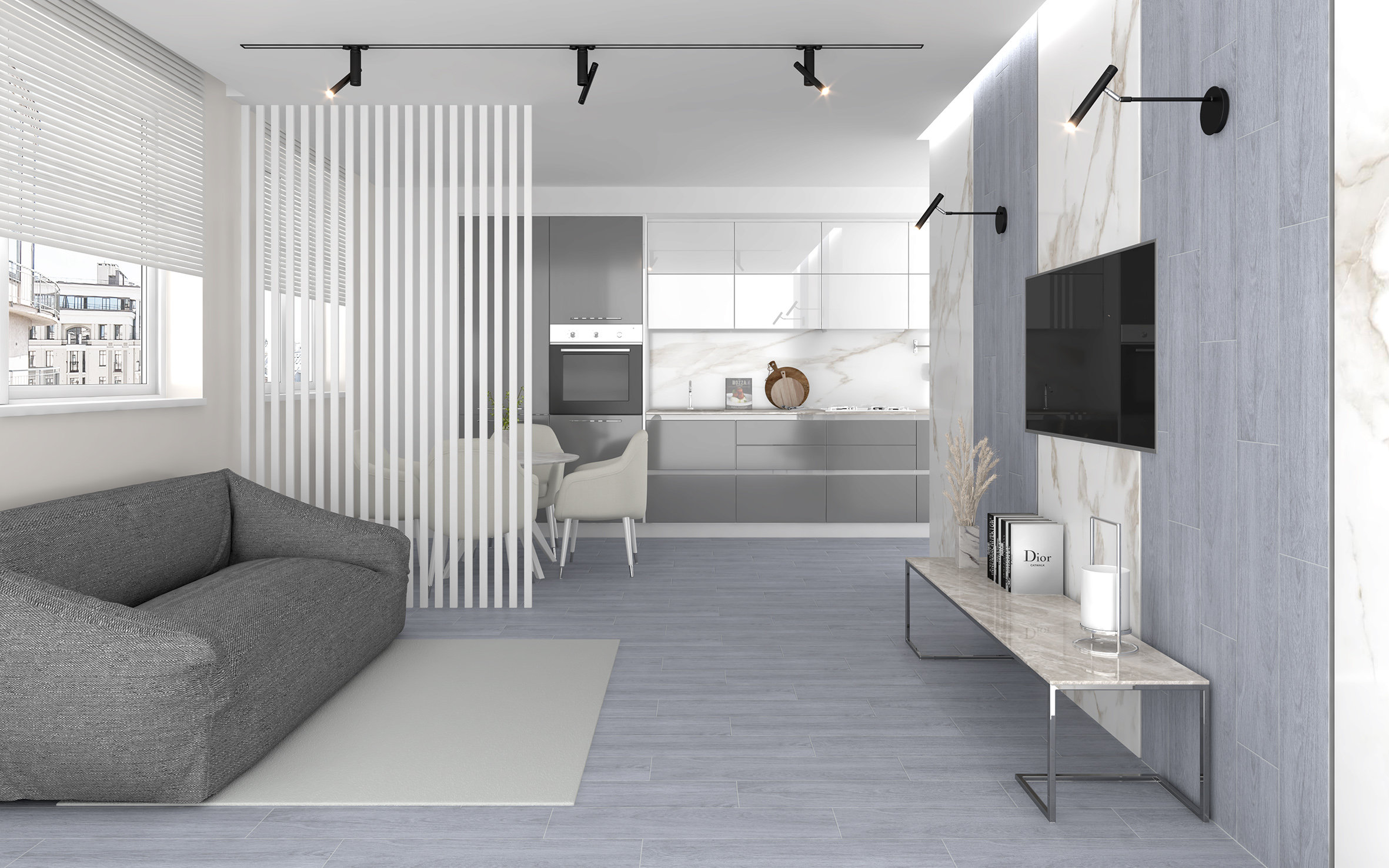 Керамогранит (SG706690R) Laparet Madera серый 20x80 матовый