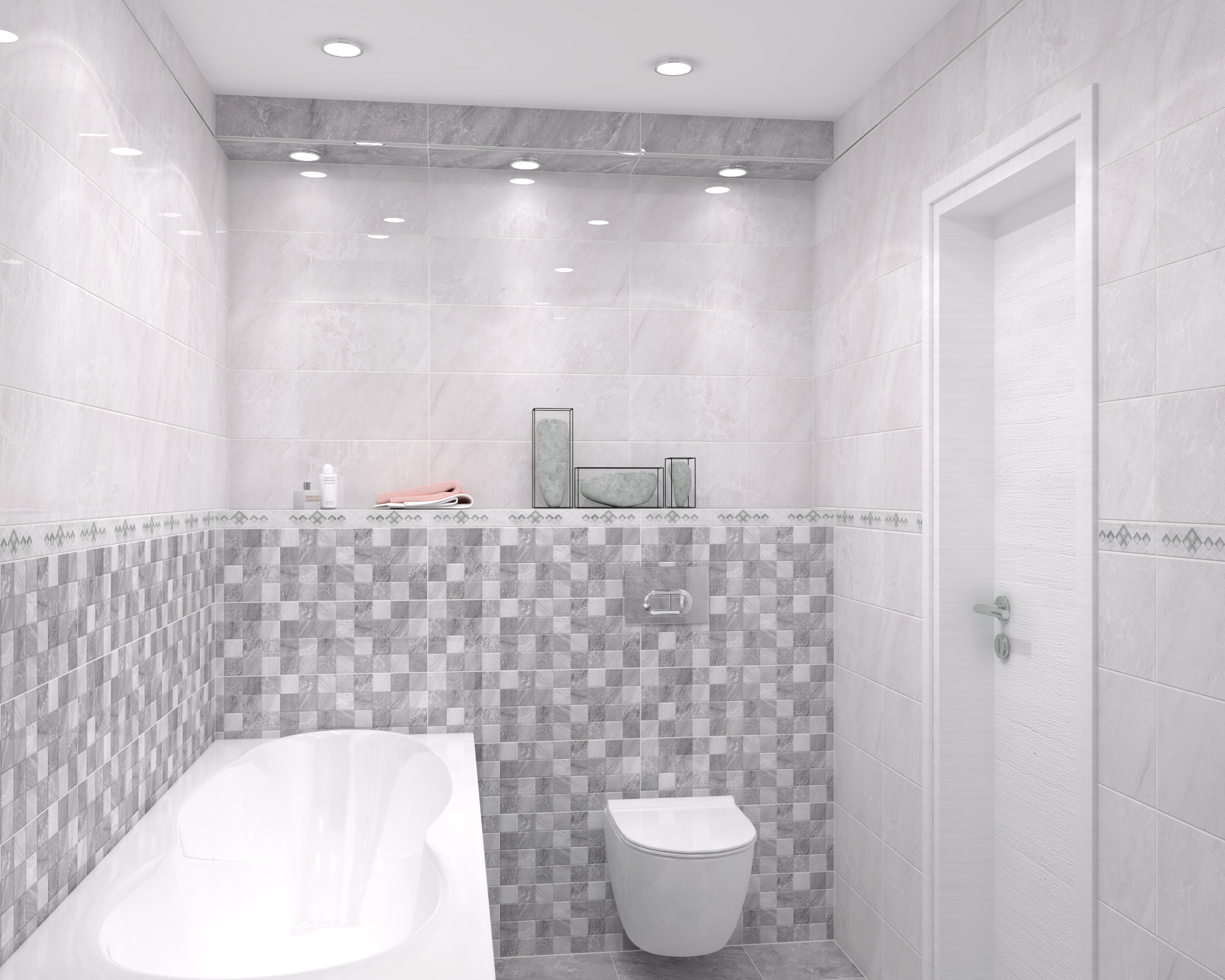 Декор (17-03-06-660) Laparet Мармара Олимп серый 20x60 глянцевый