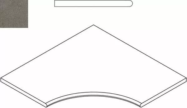 Бортик Italon Discover X2 Fume Bordo Angolare Round 60x60