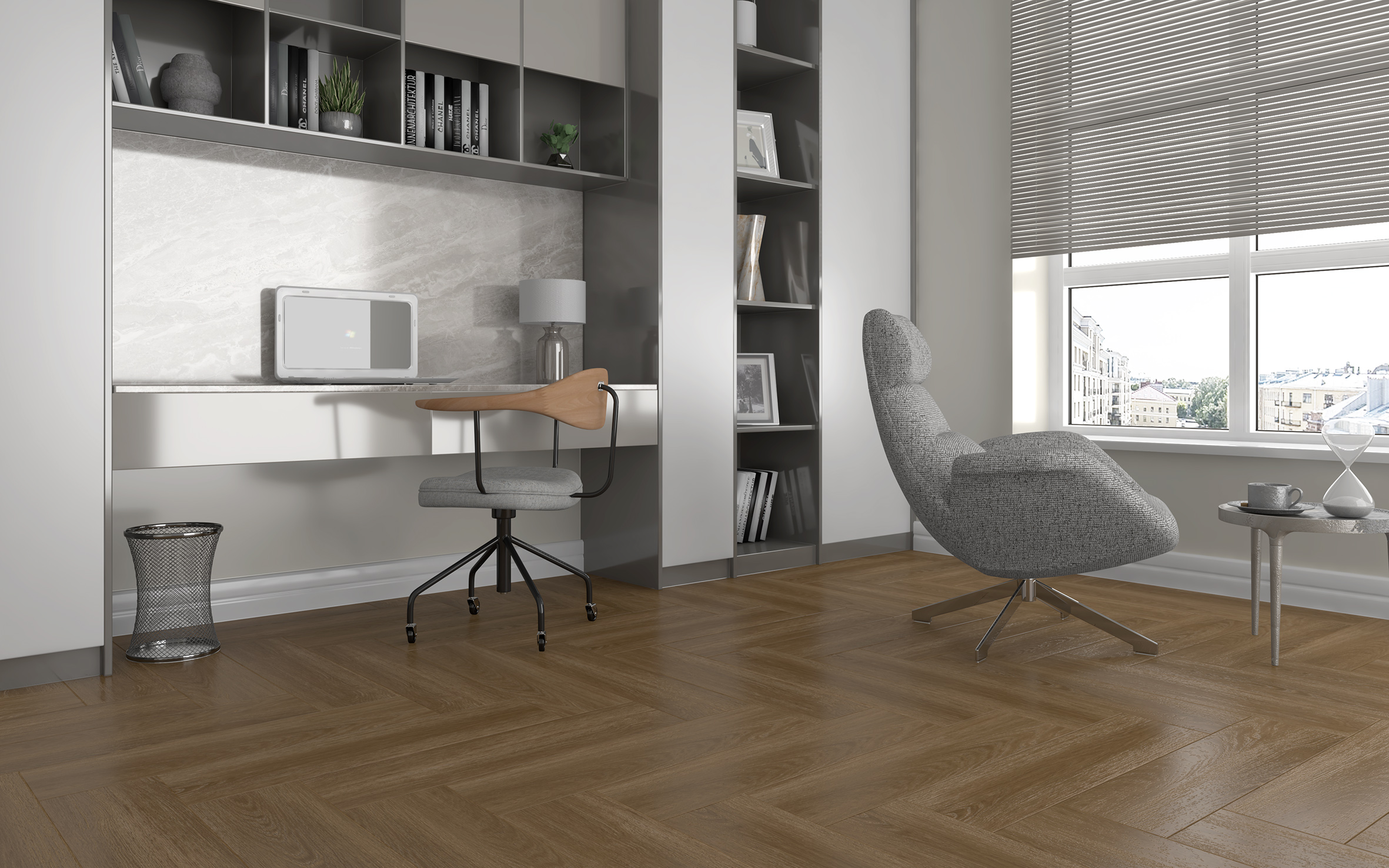 Керамогранит (SG706690R) Laparet Madera серый 20x80 матовый