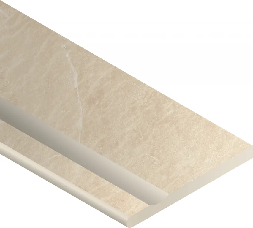 Бортик Italon Материя X2 Магнезио с выемкой закругленный левый 620090001201 бежевый 30x120