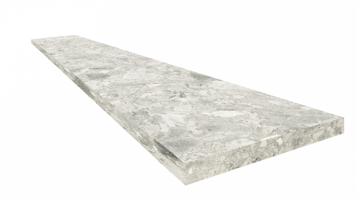 Ступень ColiseumGres Брера Уайт угловая левая 620070002484 серый 33x120