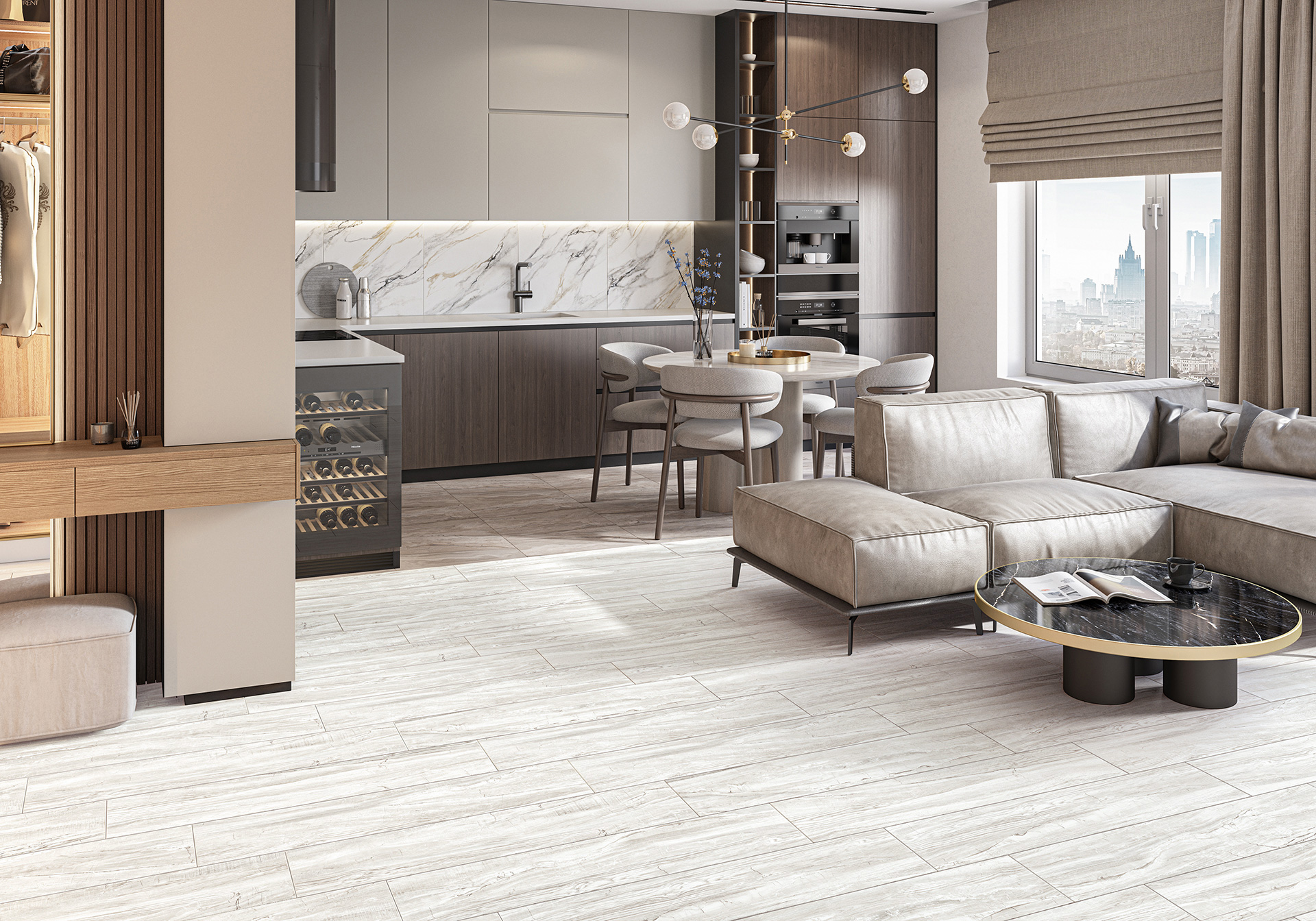 Керамогранит Alma Ceramica Вандервуд GFA92WDW07R серый 20x90