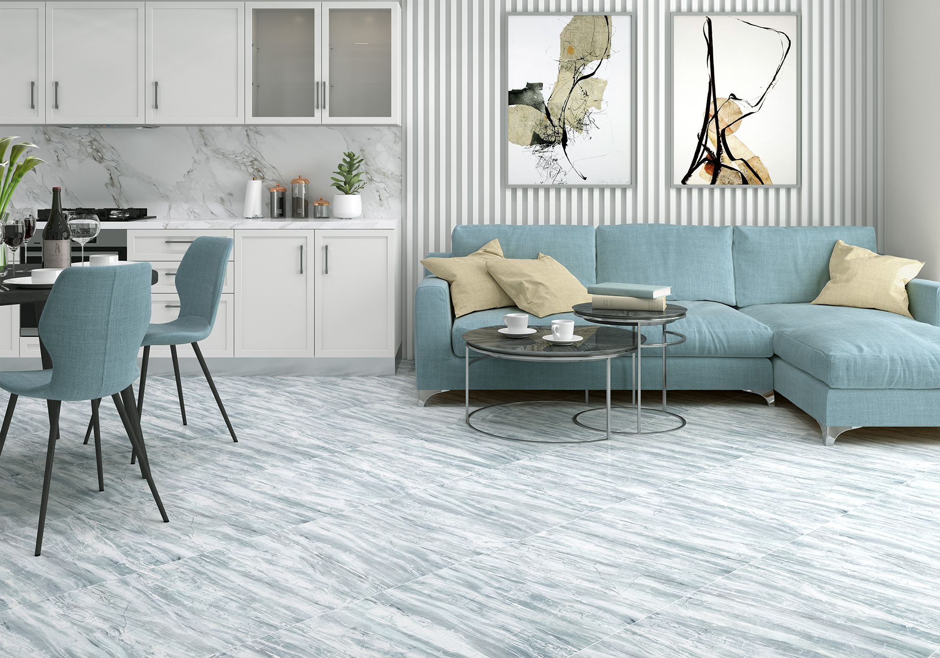 Керамогранит Alma Ceramica Денвер GFU04DNV66L голубой 60x60