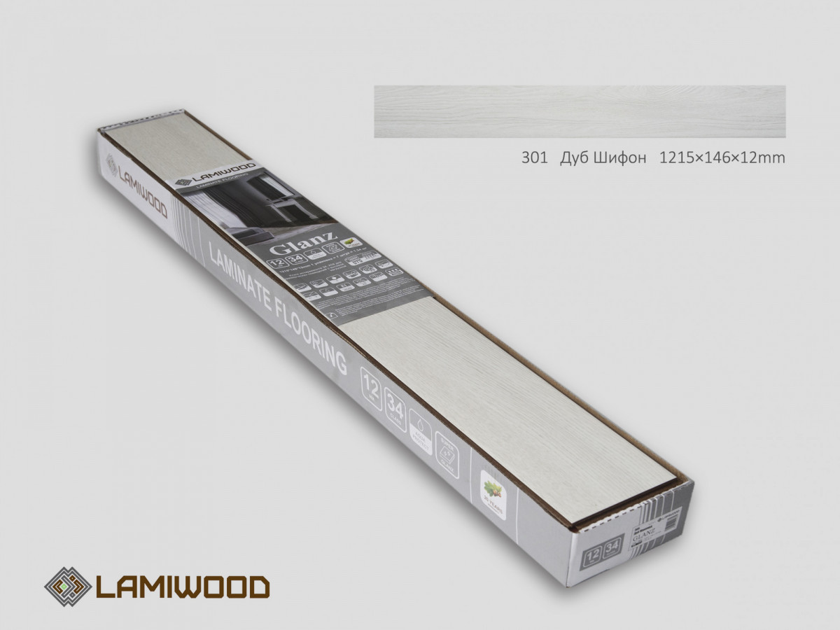 Ламинат LAMIWOOD GLANZ 302 Дуб Шелк 14.6x121.5