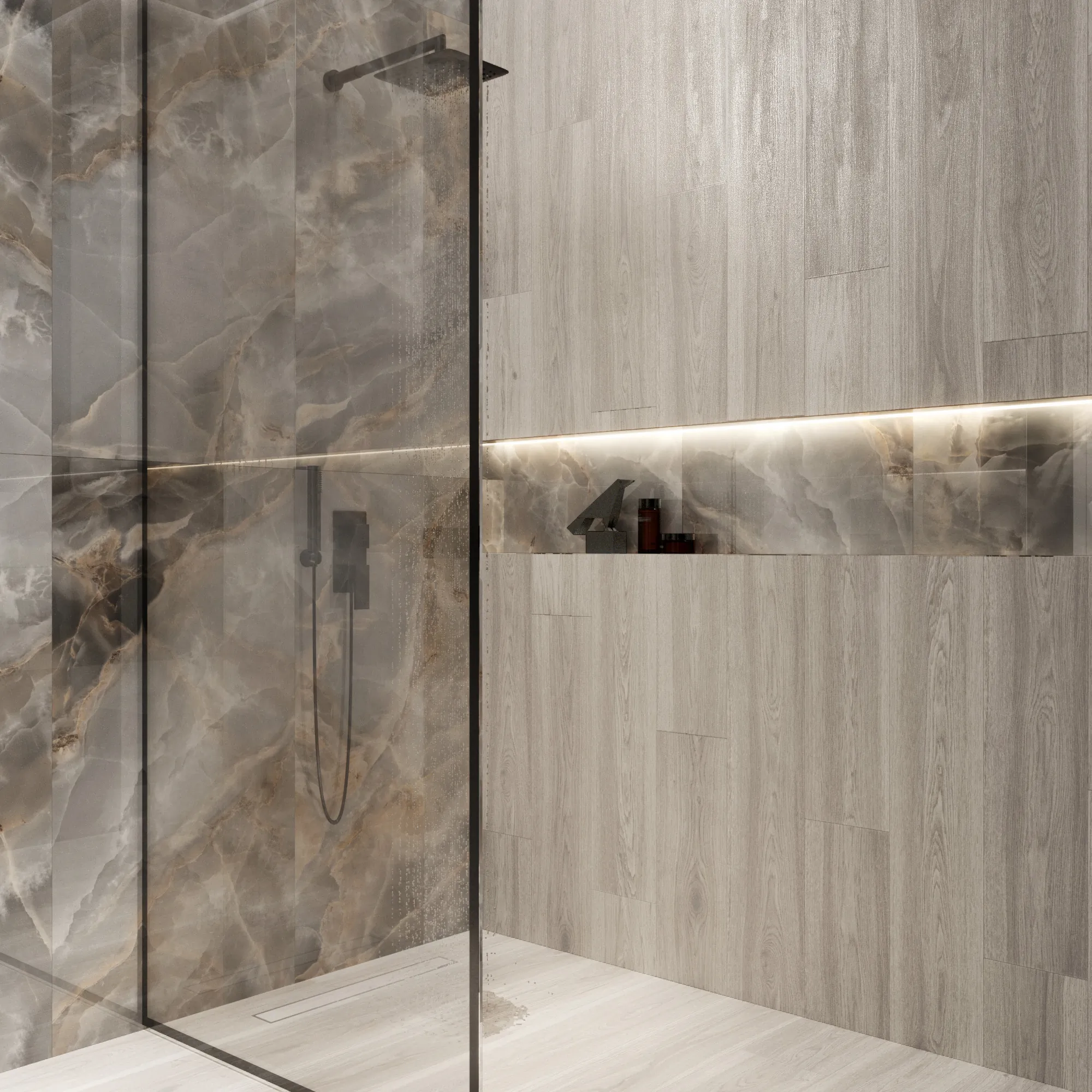 Керамогранит Креанза CW-RT17-B Mordic Wood Natural Rustic Wood 20x120 бежевый