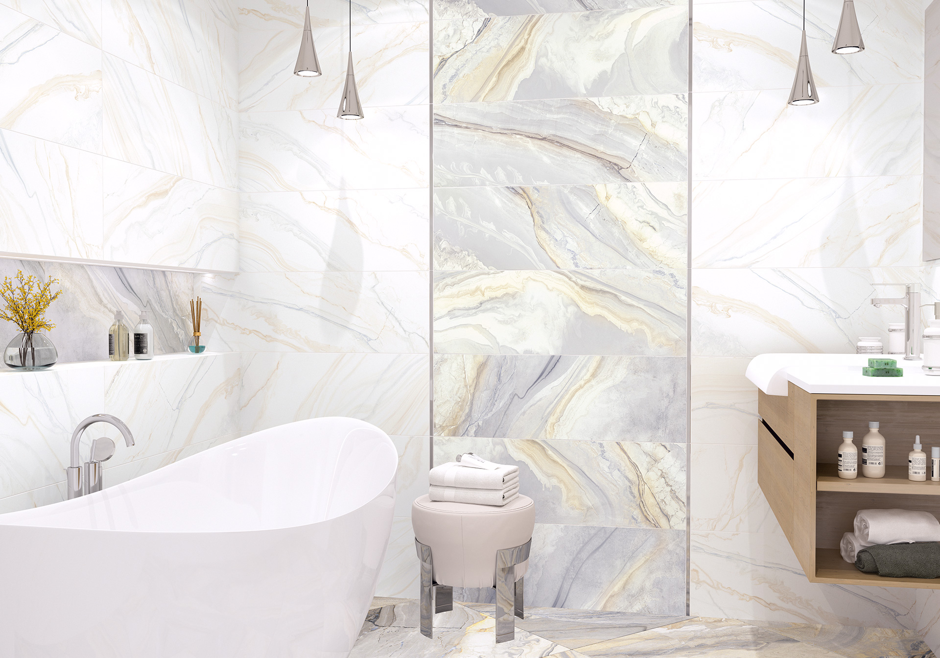 Керамическая плитка Alma Ceramica Мэджик TWU93MGC07R серый 30x90