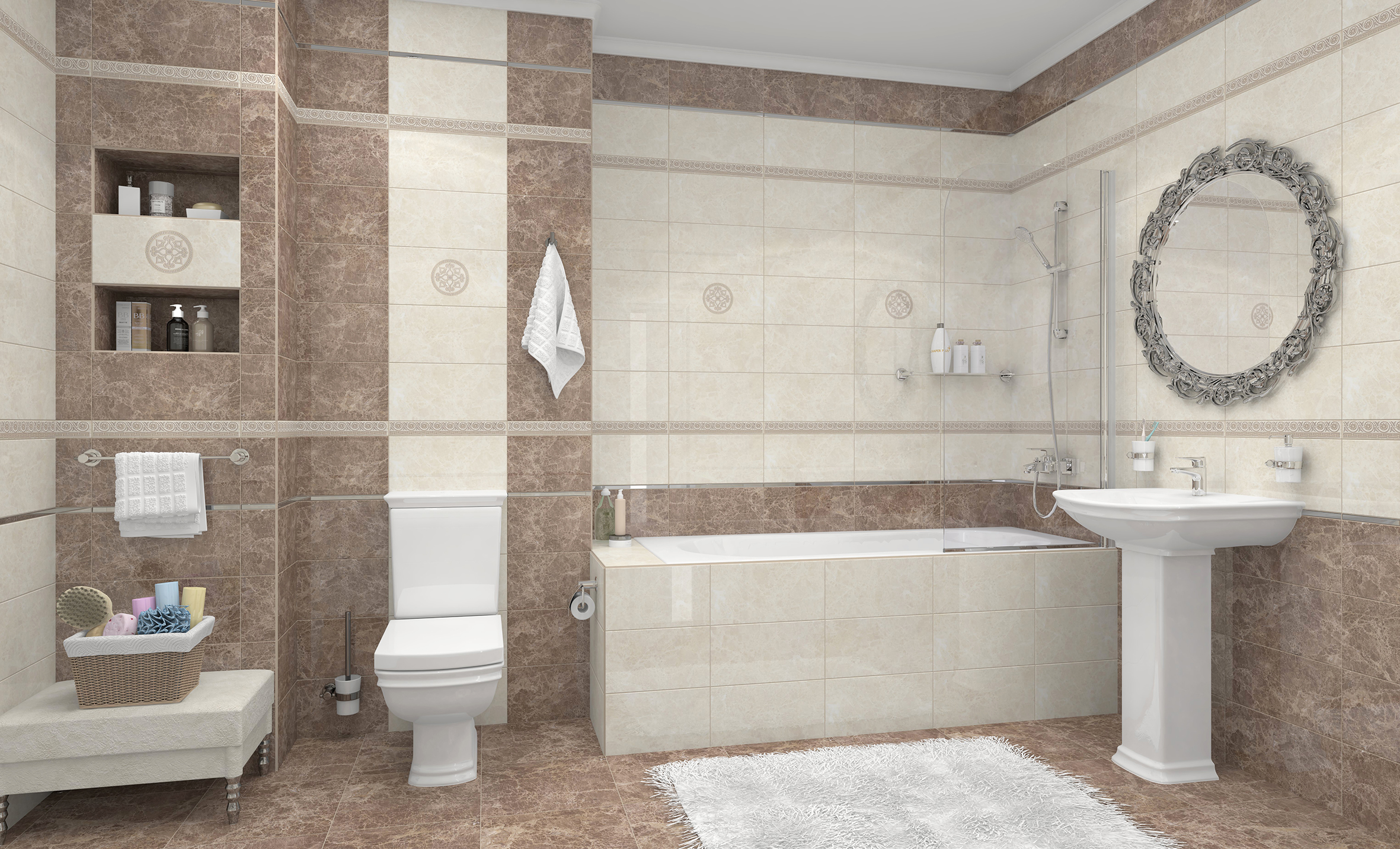 Бордюр (56-03-11-497) Laparet Persey бежевый 5x40 глянцевый