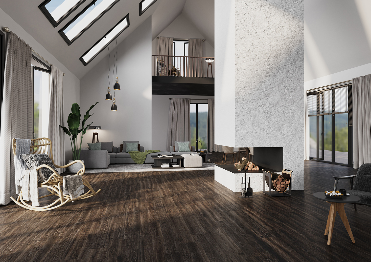 Керамогранит СтароВуд Bosco Mahogany Carving 20x120 коричневый