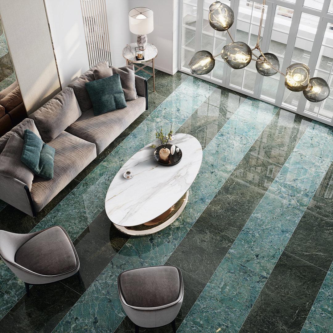 Панно Kerama Marazzi SG593522RA\D Панно Риальто Нобиле 1 зеленый лаппатированный обрезной 119.5x238.5