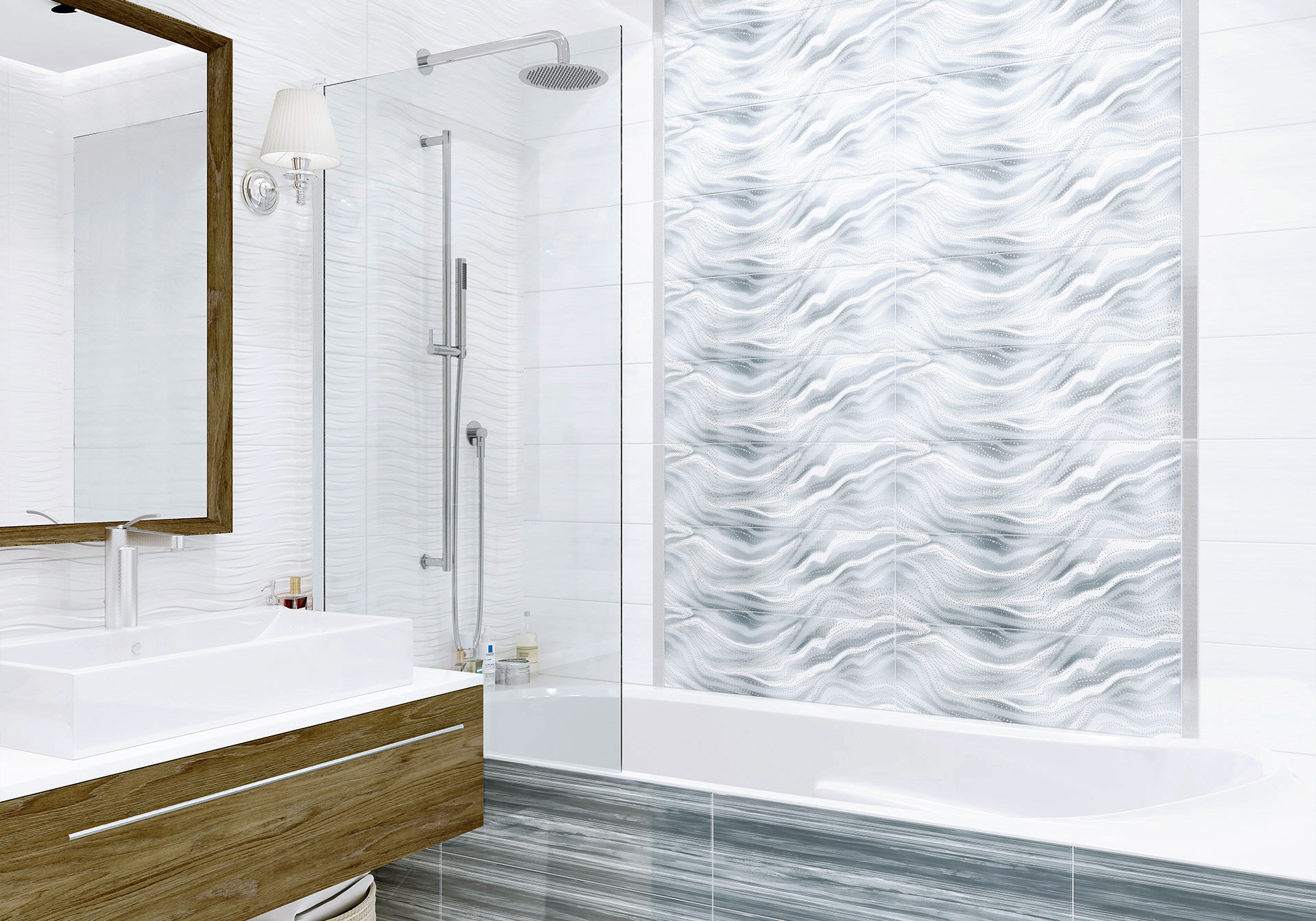 Керамическая плитка Alma Ceramica Тори TWA11TOR606 синий 20x60