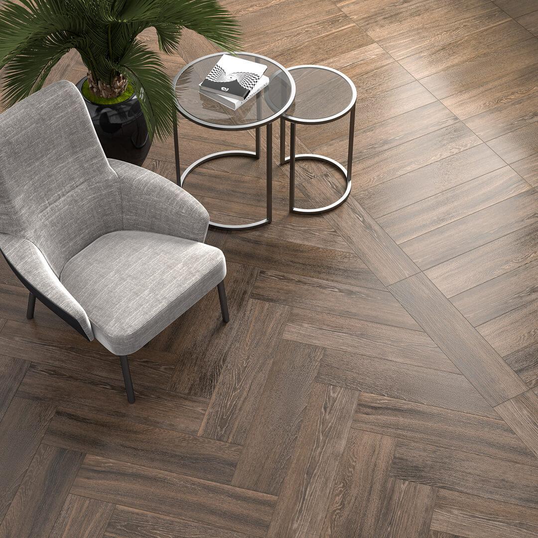 Керамогранит Kerama Marazzi Фрегат темно-коричневый обрезной 20x80 SG701590R