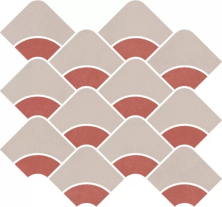 Декор Kerama Marazzi KMD2HID010BR Таделакт наборный бежевый светлый, красный матовый обрезной 28x30