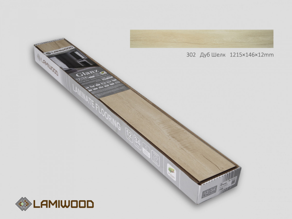 Ламинат LAMIWOOD GLANZ 302 Дуб Шелк 14.6x121.5