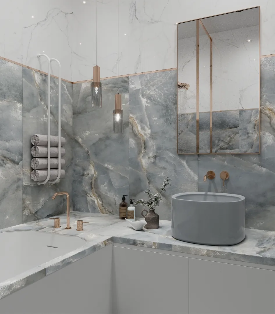 Керамогранит Аркадия Керамика CR4021-A Ascoli Blue Carving 60x120 голубой