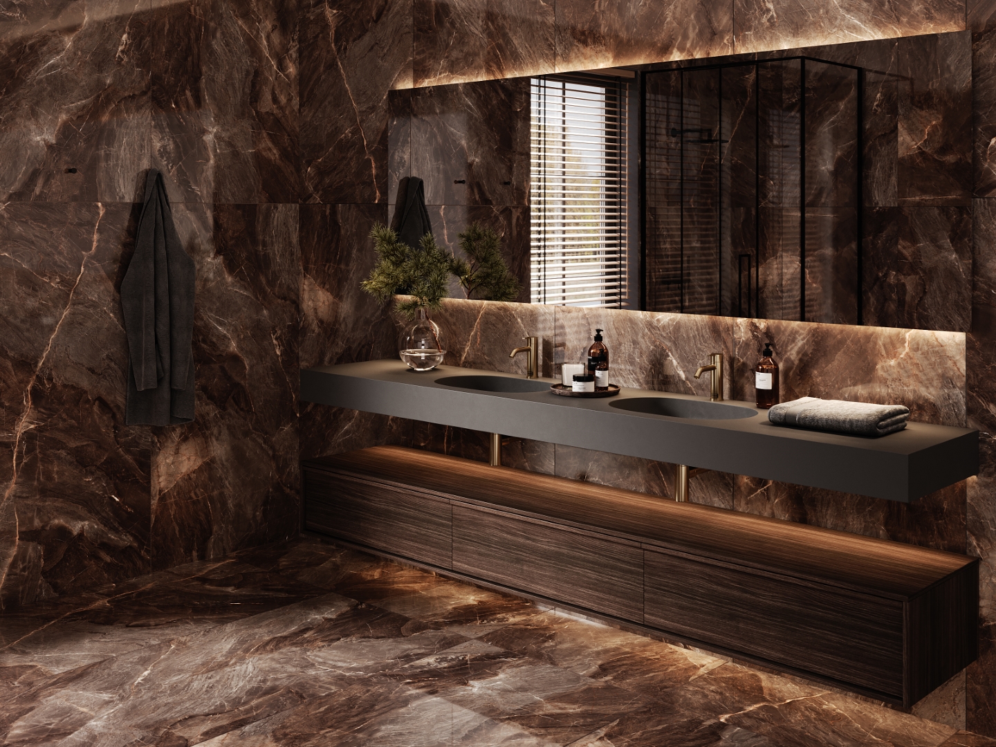 Керамогранит Onlygres MOGXL4001 Marble Brown MOGXL4001/PS_NC/80x160x9R/GW бежевый 80x160