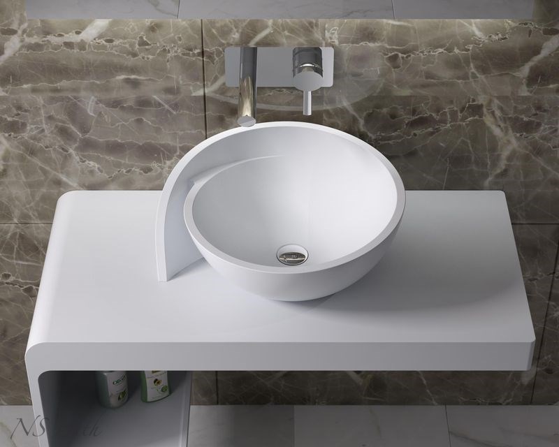 Раковина из искусственного камня NSBath NST-5045 глянцевая/матовая