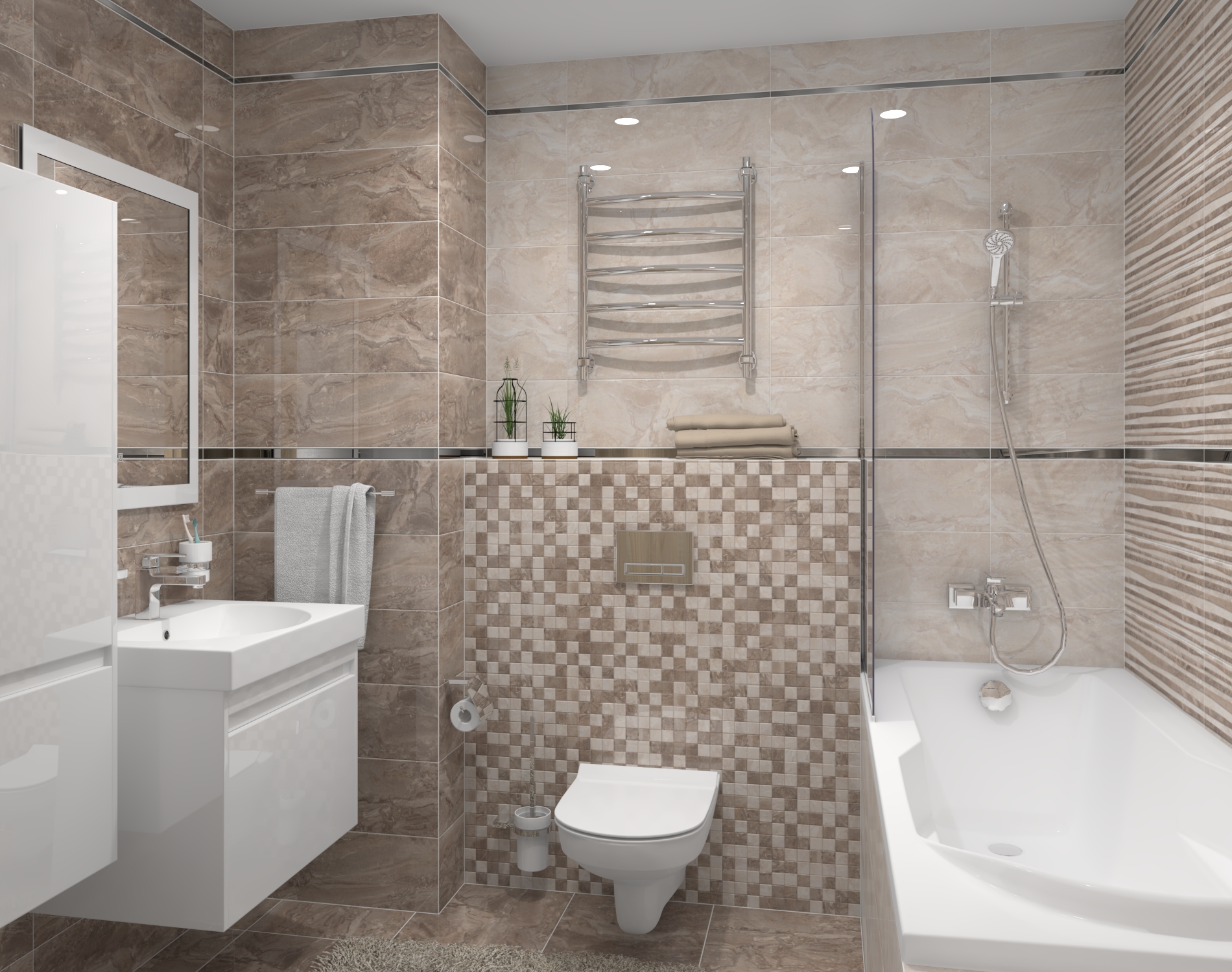 Мозаика Laparet Polaris серый 30x30 глянцевый