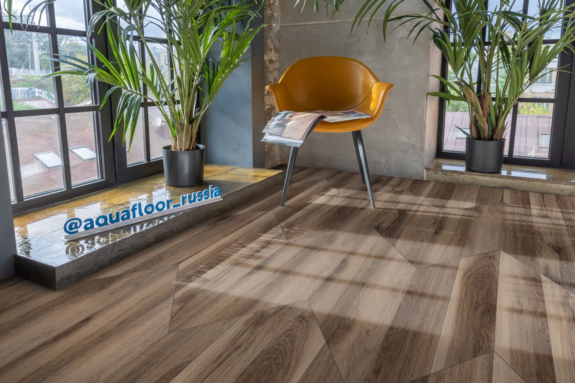 Кварцвиниловая плитка Aqua Floor Chevron Glue (Parquet) AF2555PGCh 553.7x130.5 Сосна Светлый замковый кварц винил напольный