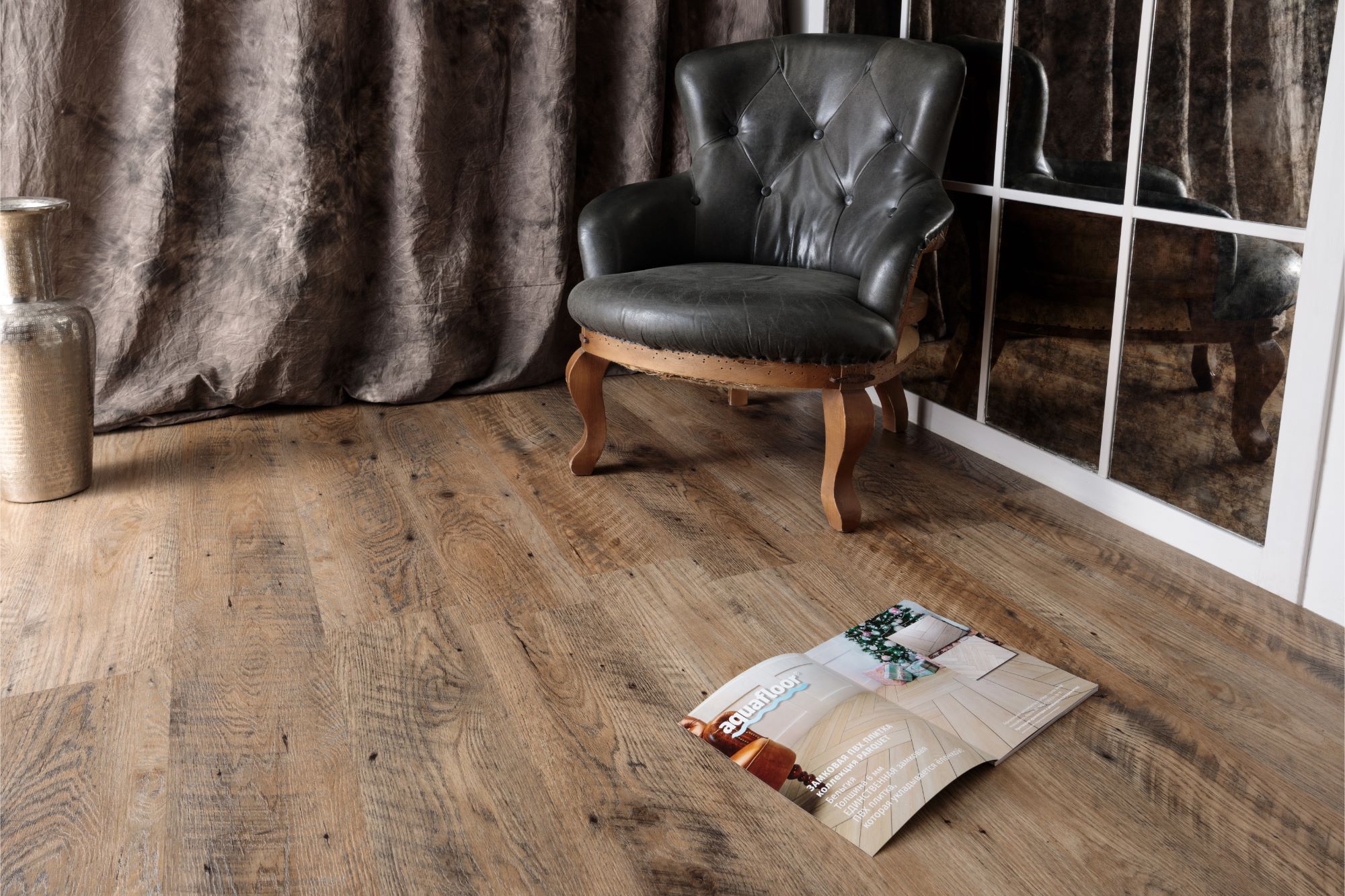 Кварцвиниловая плитка Aqua Floor Nano AF3215N 1221x180 Дуб Светлый замковый кварц винил напольный