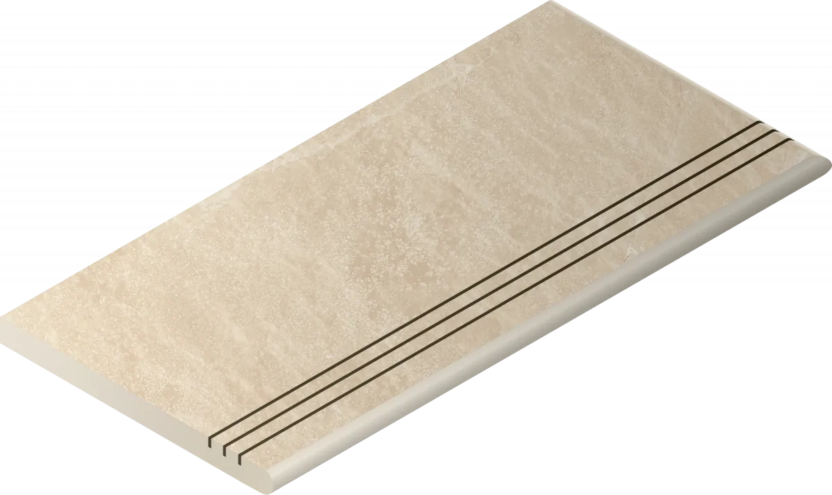 Ступень Italon Материя X2 Магнезио 120 закругленная грип правая 620040000204 бежевый 30x120