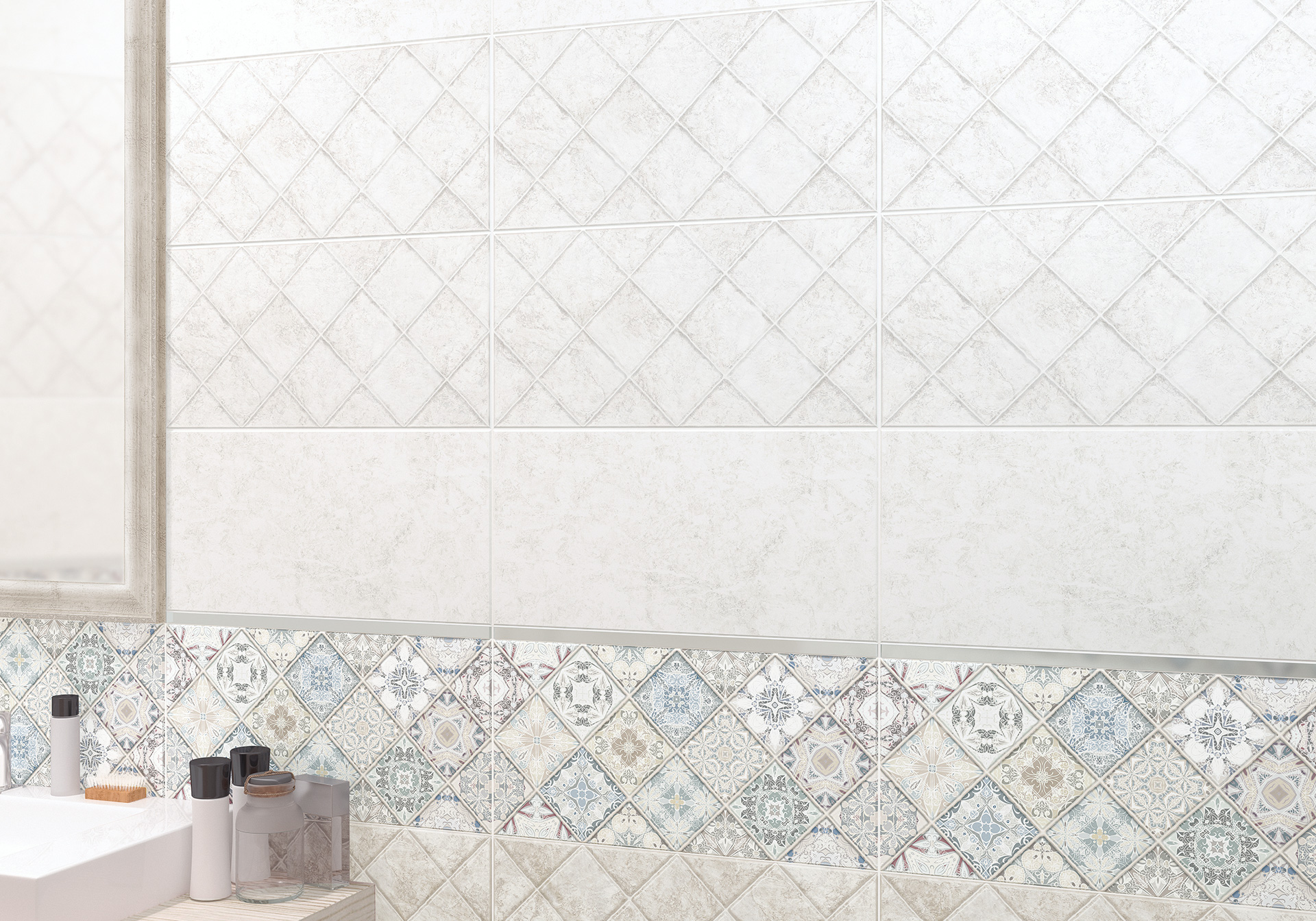 Декор Alma Ceramica Тревис DWU09TVS404 серый 24.9x50