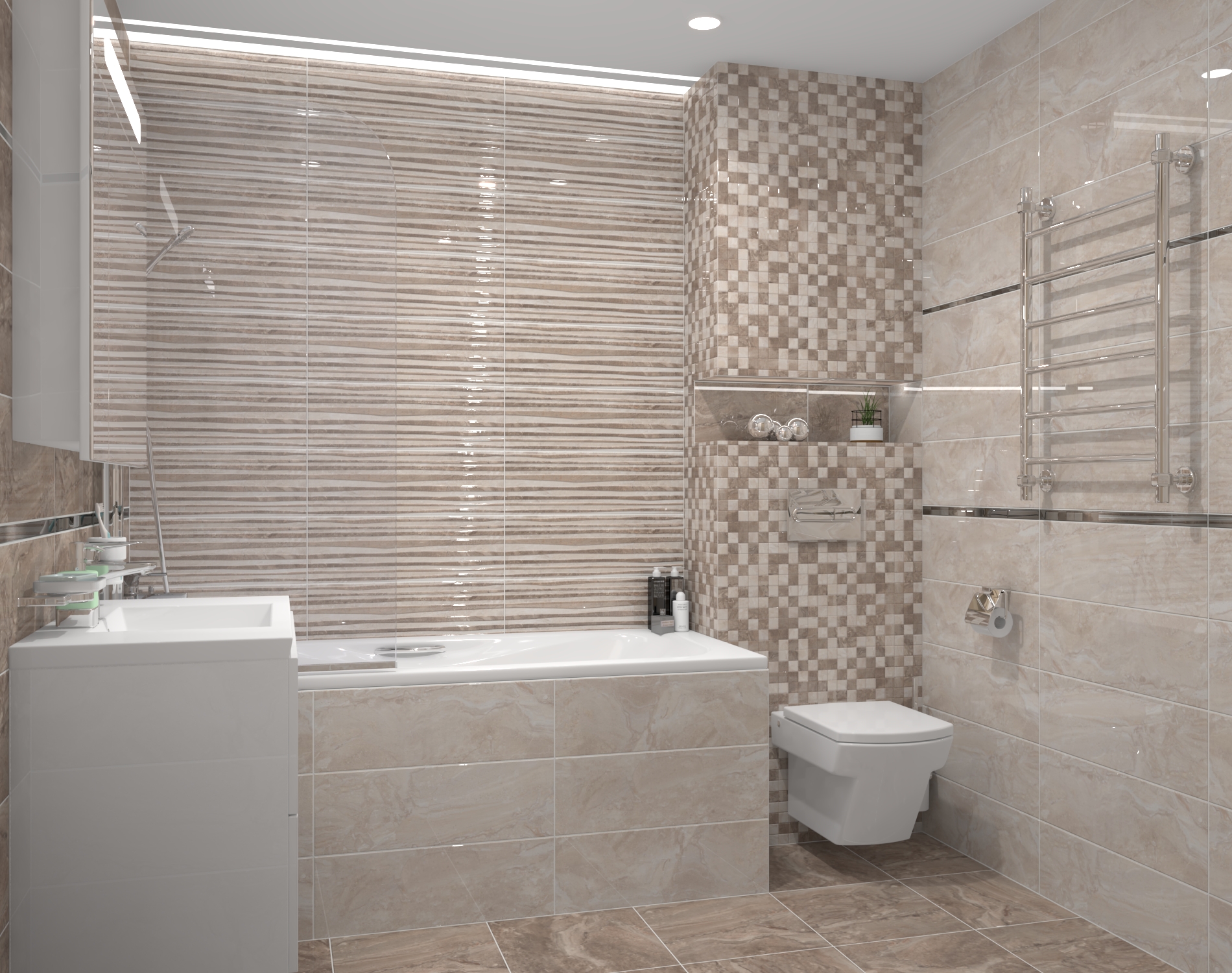 Мозаика Laparet Polaris серый 30x30 глянцевый