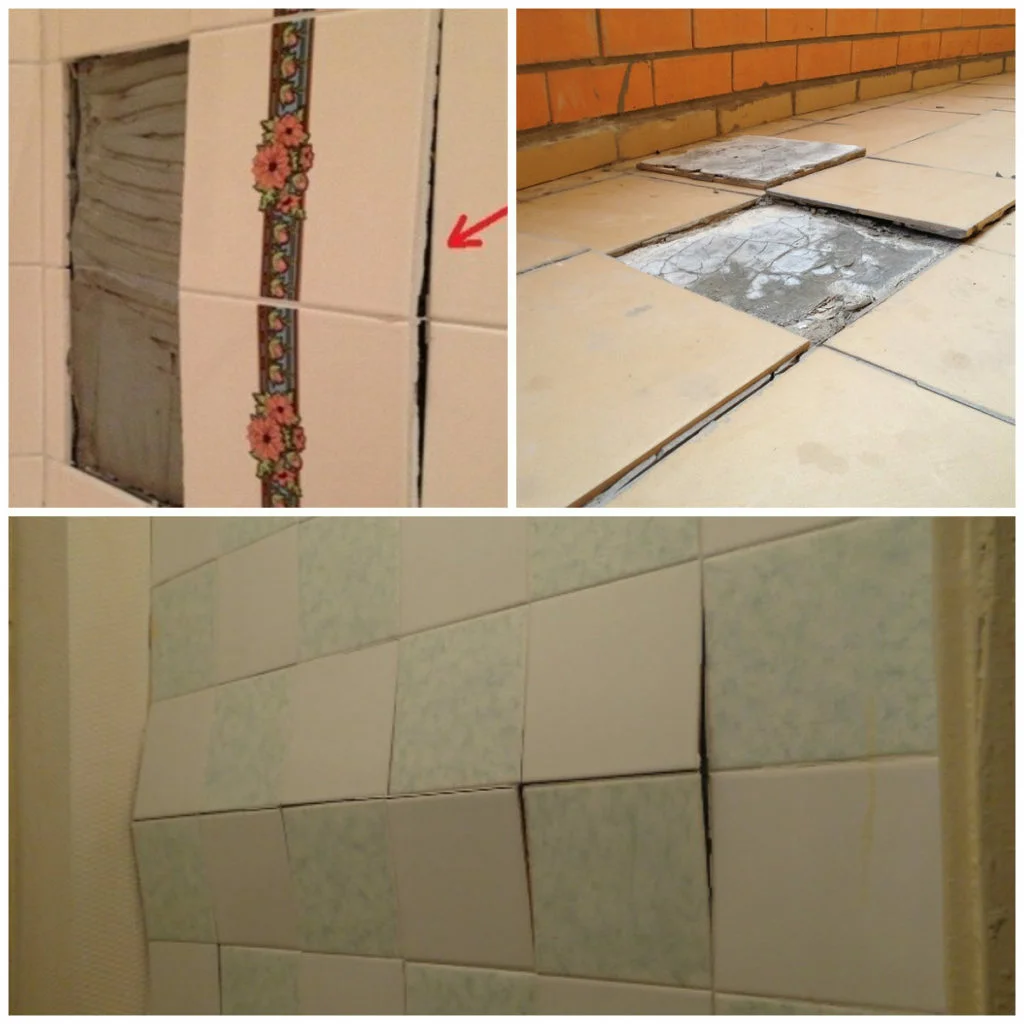 Варианты отслоения плитки Варианты отслоения плитки