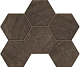 Мозаика Estima GB04 Gabbro Hexagon Brown 25x28.5 коричневый