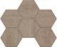 Мозаика Estima CW02 Classic Wood Hexagon Dark Grey 25x28.5 серый