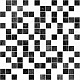 Мозаика Laparet Crystal чёрный+белый 30x30 глянцевый